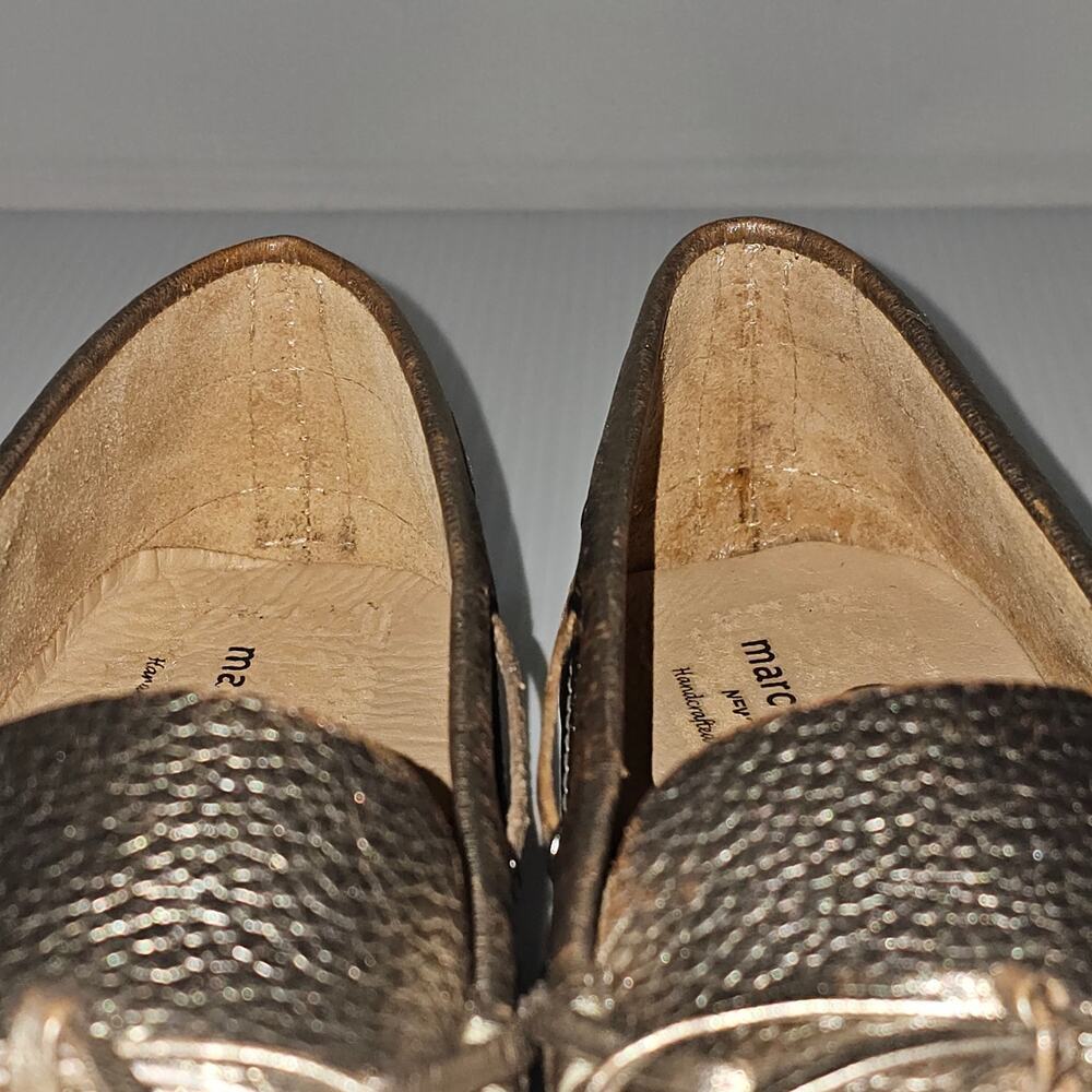 Marc Joseph Elmwood Ave Loafer Womens 11 Metallic Gold Leather Driving Moccasin - Picture 9 of 15